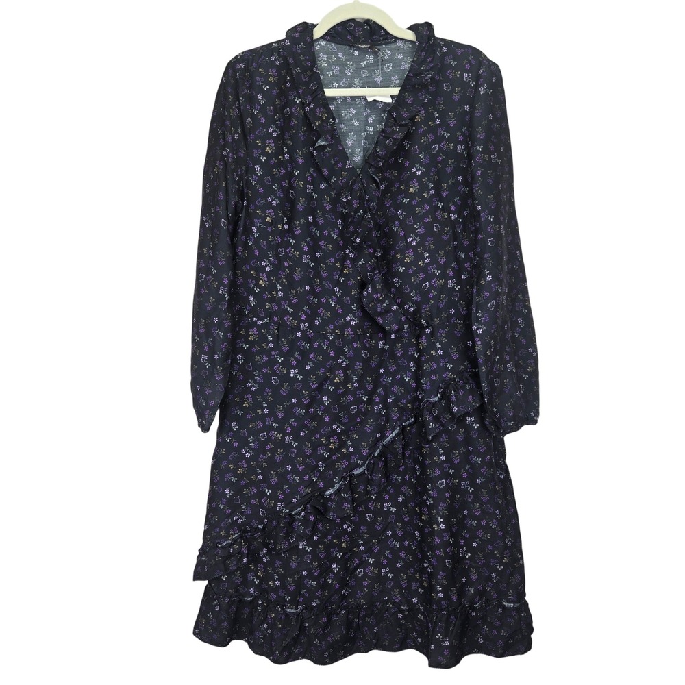 NWT J.McLaughlin Womens Sonny Dress Silk Floral Ruffle 14 Faux Wrap Romantic‎
